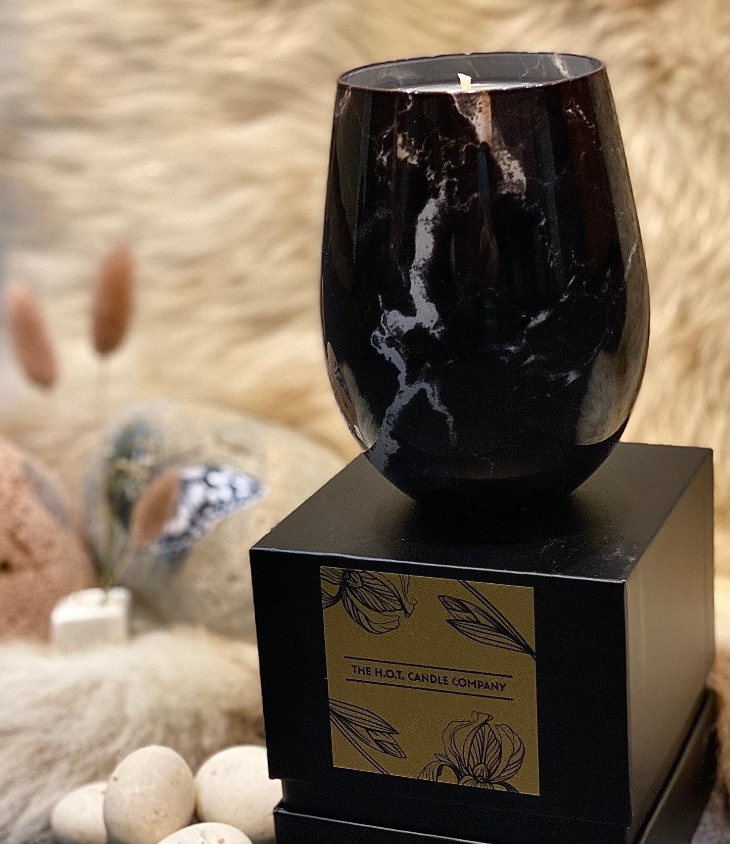 Dark Amber Black Marble Glass Edition.