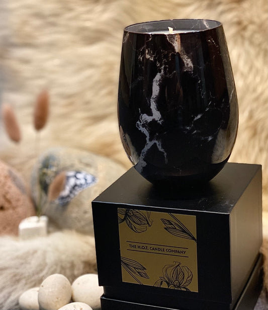Dark Amber Black Marble Glass Edition.